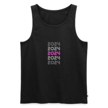 Pink 2024 - Männer Premium Bio Tank Top - Schwarz - Vorne - AI Model Male 178 light (178cm)