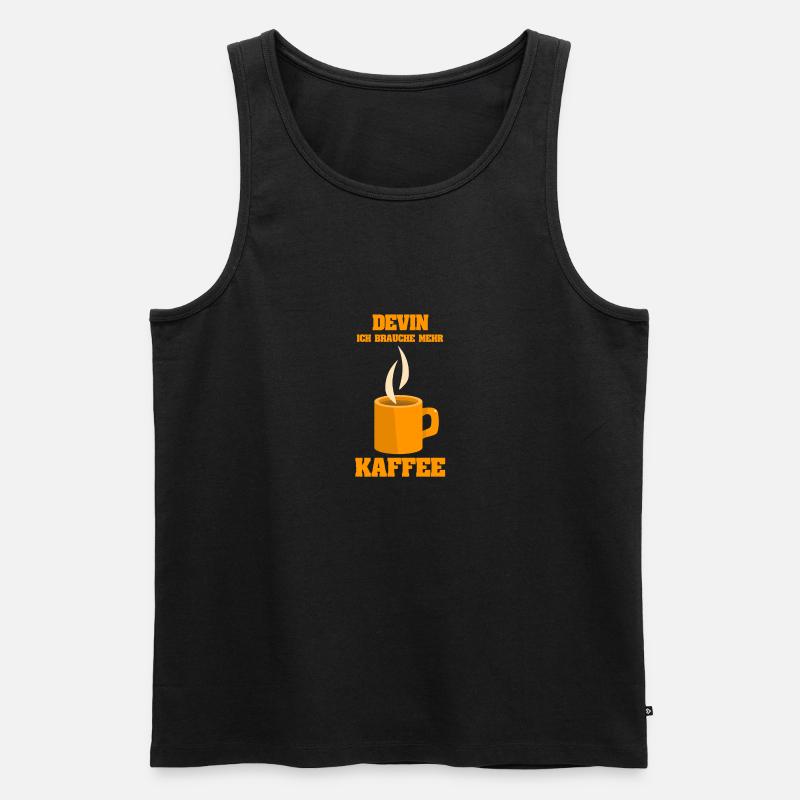 Devin als Cafe - Männer Premium Bio Tank Top - Schwarz