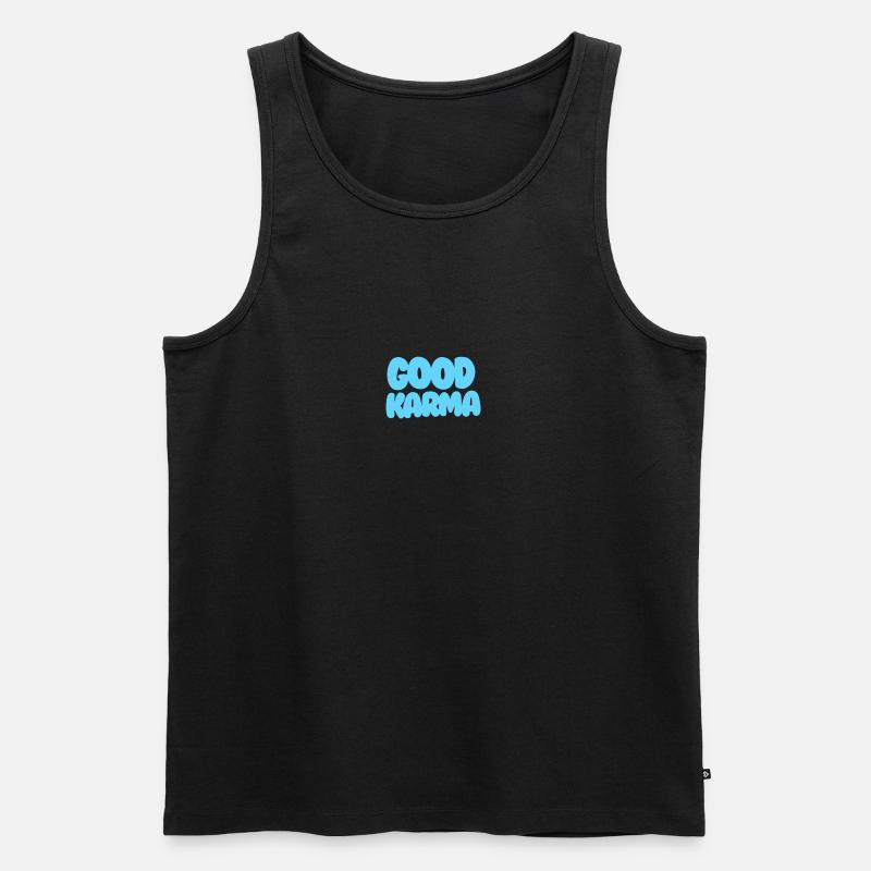 Good Karma light blue - Männer Premium Bio Tank Top - Schwarz