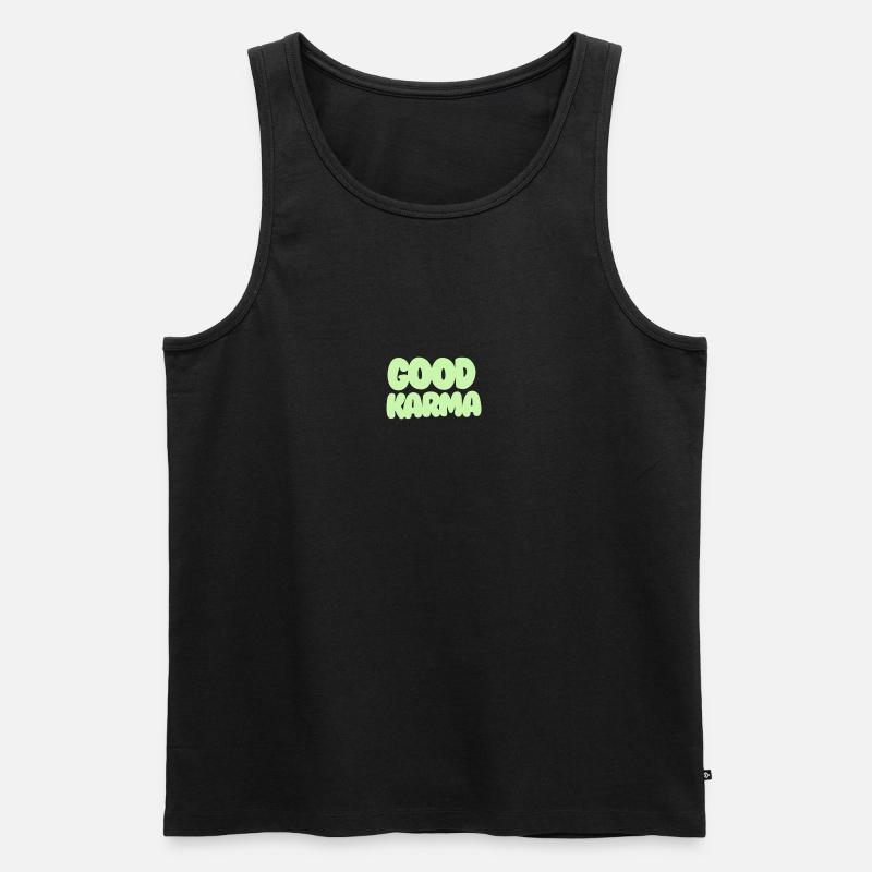 Good Karma light green - Männer Premium Bio Tank Top - Schwarz