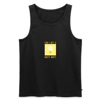 Puis-je obtenir un cadeau d’électricien Watt - Débardeur bio Premium Homme - noir - Devant - Michal (187cm)