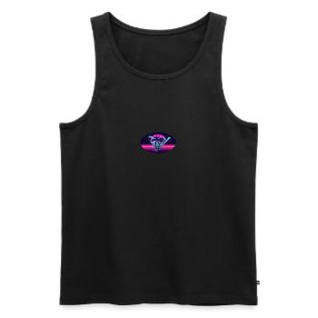 Retro Palms - Männer Premium Bio Tank Top - Schwarz - Vorne - Michal (187cm)