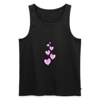 Coeurs Amour Symbole Saint Valentin - Débardeur bio Premium Homme - noir - Devant - Michal (187cm)