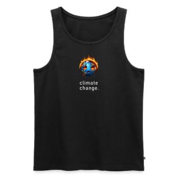 Brûler la triste terre, le changement climatique - Débardeur bio Premium Homme - noir - Devant - AI Model Male 178 light (178cm)