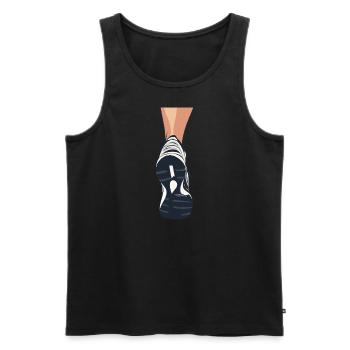 Laufen Marathon Laufschuhe - Männer Premium Bio Tank Top - Schwarz - Vorne - Michal (187cm)