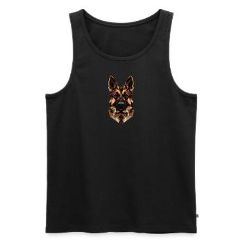 Berger Allemand Low Poly Design - Débardeur bio Premium Homme - noir - Devant - Michal (187cm)