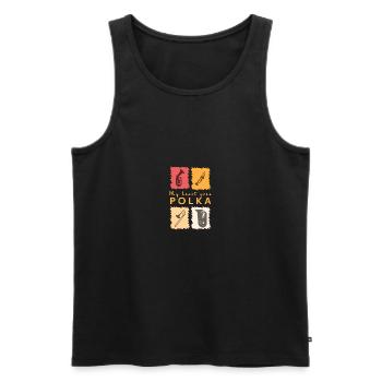 My heart goes Polka - Männer Premium Bio Tank Top - Schwarz - Vorne - AI Model Male 178 light (178cm)