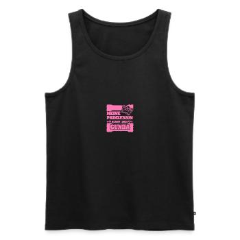 Nom de la fille Gunda - Débardeur bio Premium Homme - noir - Devant - AI Model Male 178 light (178cm)