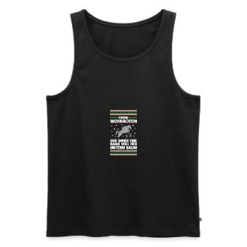 Weihnachtsmann Weihnachten Reiten Reiterin Pferde - Männer Premium Bio Tank Top - Schwarz - Vorne - Michal (187cm)