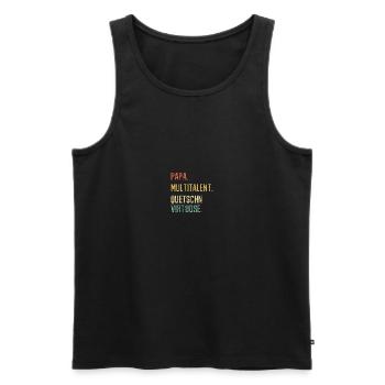 Papa Multitalent Quetschn Virtuose, Steirische - Männer Premium Bio Tank Top - Schwarz - Vorne - Michal (187cm)