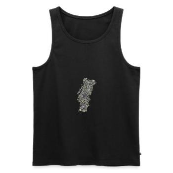 Portugal blanc - Débardeur bio Premium Homme - noir - Devant - AI Model Male 178 light (178cm)