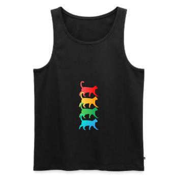 Chat mignon - Chat amoureux de chats T-shirt - Débardeur bio Premium Homme - noir - Devant - Michal (187cm)