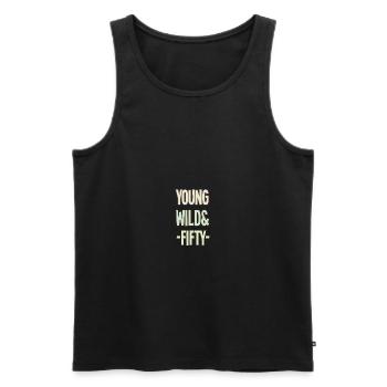 Young Wild Fifty - Men's Premium Organic Tank Top - black - Front - AI Model Male 178 light (178cm)