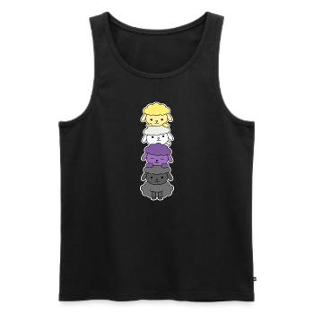 Nichtbinäres Flaggenschaf-Design für stolze Enbys - Männer Premium Bio Tank Top - Schwarz - Vorne - AI Model Male 178 light (178cm)