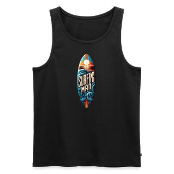 Un design de surf pour les vrais surfeurs - Débardeur bio Premium Homme - noir - Devant - Michal (187cm)