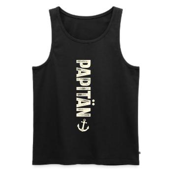 Papitän Vater Papa Segeln Segler Segelboot - Männer Premium Bio Tank Top - Schwarz - Vorne - Michal (187cm)