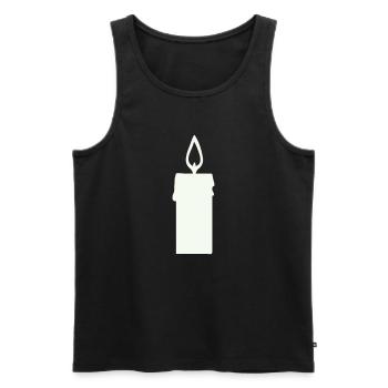 Light silhouette candle in lantern - Men's Premium Organic Tank Top - black - Front - AI Model Male 178 light (178cm)