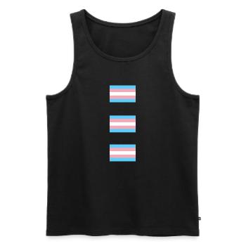 Drapeaux de la Fierté Trans - Débardeur bio Premium Homme - noir - Devant - AI Model Male 178 light (178cm)