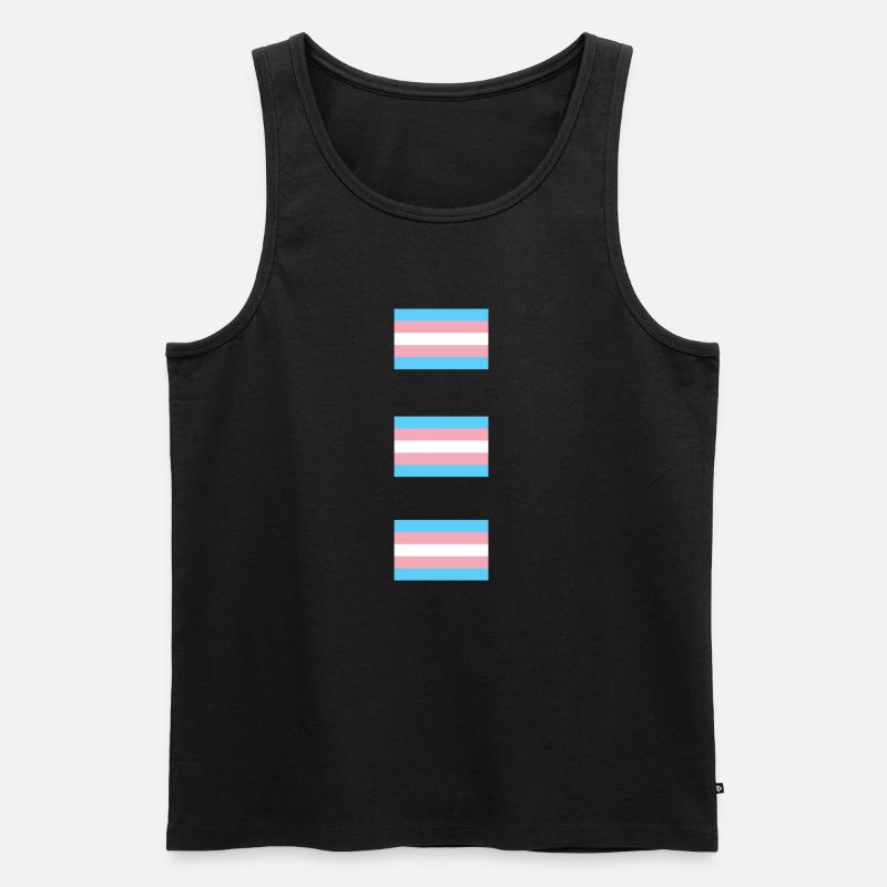 Trans Pride Flags   - Men's Premium Organic Tank Top - black
