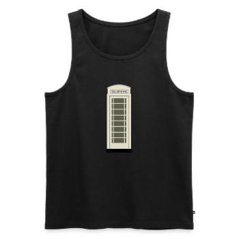Kingston Upon Hull Cream Telephone Box - Men's Premium Organic Tank Top - black - Front - AI Model Male 178 light (178cm)