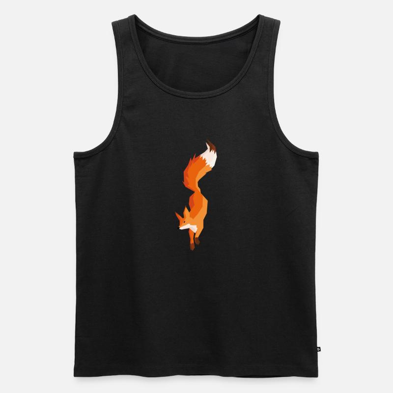 Fuchs Polygon - Männer Premium Bio Tank Top - Schwarz