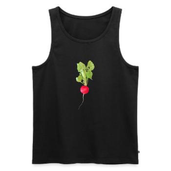 Radieschen - Männer Premium Bio Tank Top - Schwarz - Vorne - AI Model Male 178 light (178cm)