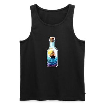 Flaschenschiff / Flaschenpost / Ahoi / Anker - Männer Premium Bio Tank Top - Schwarz - Vorne - AI Model Male 178 light (178cm)