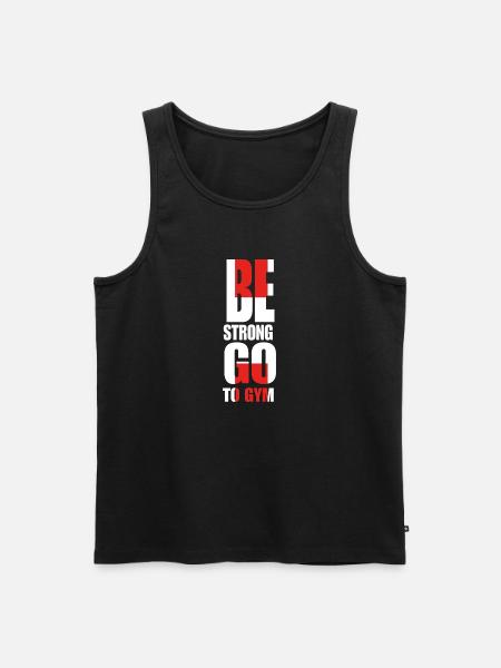 Be strong go to gym - Men's Premium Organic Tank Top - black
