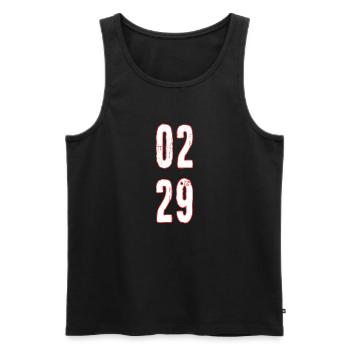 Leap Year Birthday, February 29 - Men's Premium Organic Tank Top - black - Front - AI Model Male 178 light (178cm)
