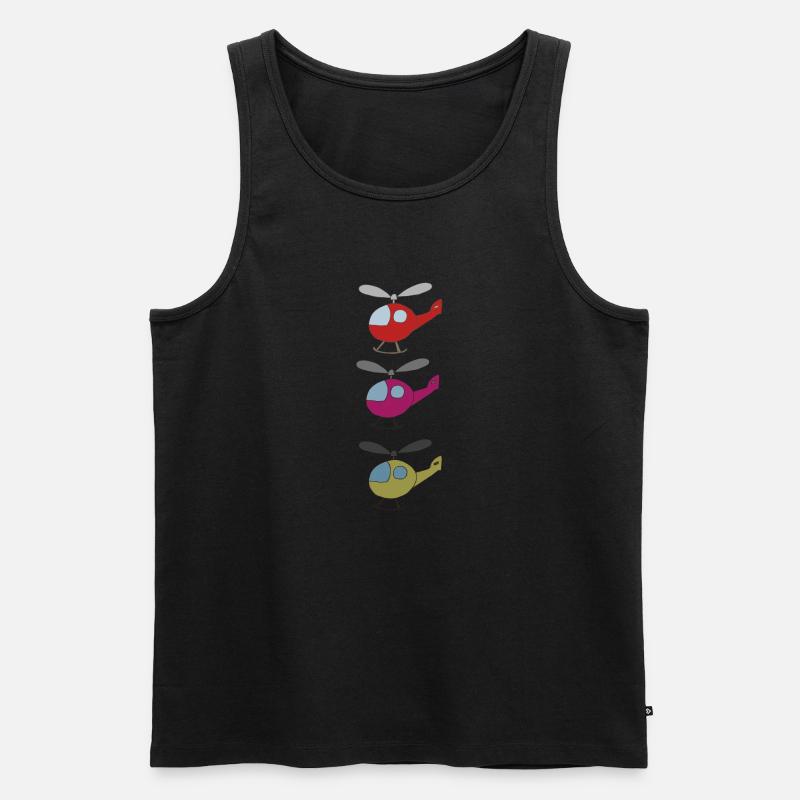 hubschrauber bunt - Männer Premium Bio Tank Top - Schwarz
