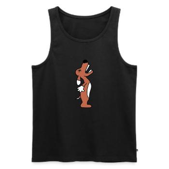 Dog angrily yelling upwards barking loudly yapping - Men's Premium Organic Tank Top - black - Front - Michal (187cm)
