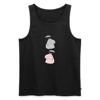 Mr. and Mrs. Nilpferd - Men's Premium Organic Tank Top - black - Front - AI Model Male 178 light (178cm)