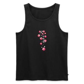 Smileys, moody, faces, heads, moods - Men's Premium Organic Tank Top - black - Front - AI Model Male 178 light (178cm)