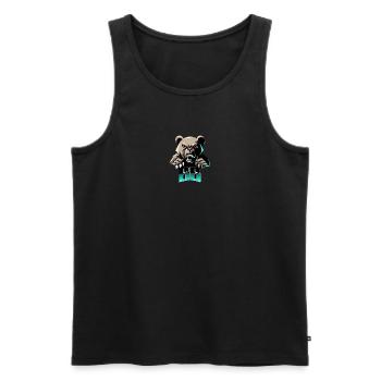 AustriaDerBär Bärenbande - Männer Premium Bio Tank Top - Schwarz - Vorne - AI Model Male 178 light (178cm)
