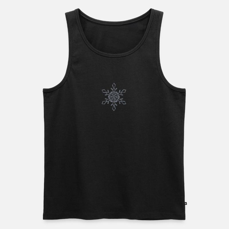 Schneeflocken T shirt - Männer Premium Bio Tank Top - Schwarz