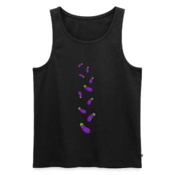 Aubergine Comic - Men's Premium Organic Tank Top - black - Front - AI Model Male 178 light (178cm)