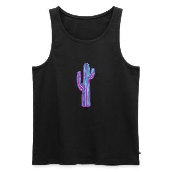 Cactus peints colorés - Débardeur bio Premium Homme - noir - Devant - AI Model Male 178 light (178cm)
