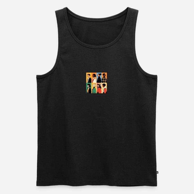 Worlds diversity - Männer Premium Bio Tank Top - Schwarz