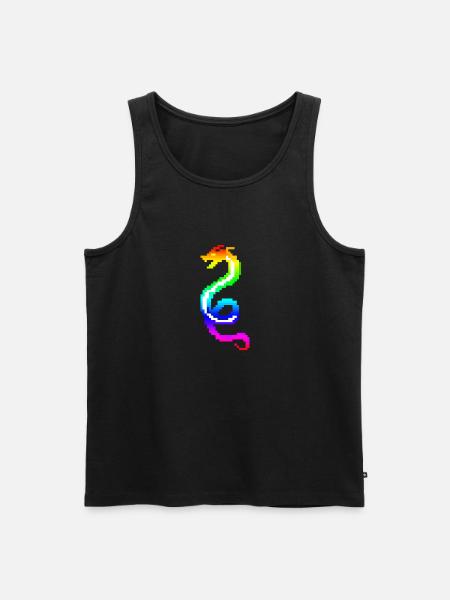 Bunter Retro-Drache - Männer Premium Bio Tank Top - Schwarz