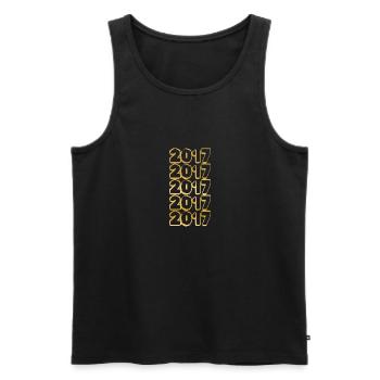 Year 2017 - Men's Premium Organic Tank Top - black - Front - Michal (187cm)