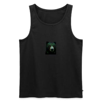 Grüner Bär - Männer Premium Bio Tank Top - Schwarz - Vorne - AI Model Male 178 light (178cm)