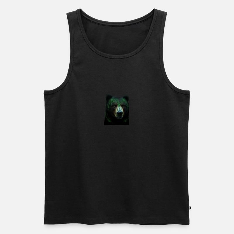 Grüner Bär - Männer Premium Bio Tank Top - Schwarz