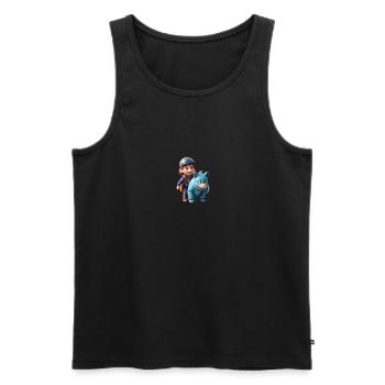 2 Extraordinary Adventure Friends - Men's Premium Organic Tank Top - black - Front - AI Model Male 178 light (178cm)