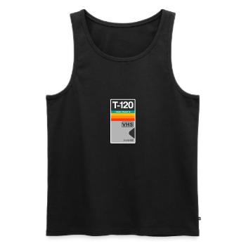 VHS Video Kassette Retro Vintage Symbol Symbol. - Männer Premium Bio Tank Top - Schwarz - Vorne - AI Model Male 178 light (178cm)