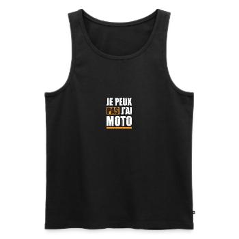 je peux pas j’ai moto cadeau papa fête des père - Débardeur bio Premium Homme - noir - Devant - Michal (187cm)