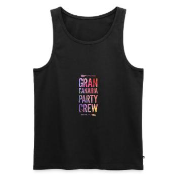 Dicton de l’équipe de fête de Gran Canaria - Débardeur bio Premium Homme - noir - Devant - Michal (187cm)