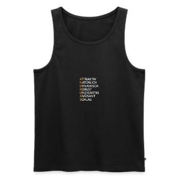 Andreas Name Geschenk - Männer Premium Bio Tank Top - Schwarz - Vorne - AI Model Male 178 light (178cm)