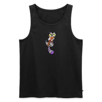 Nicht Binärer Pizza Waschbär - Männer Premium Bio Tank Top - Schwarz - Vorne - Michal (187cm)