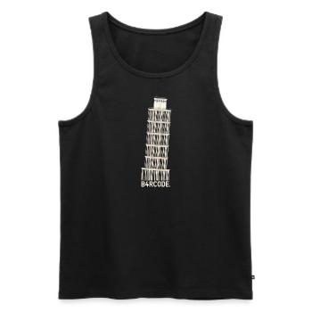 B4RCODE. Pise - Débardeur bio Premium Homme - noir - Devant - AI Model Male 178 light (178cm)