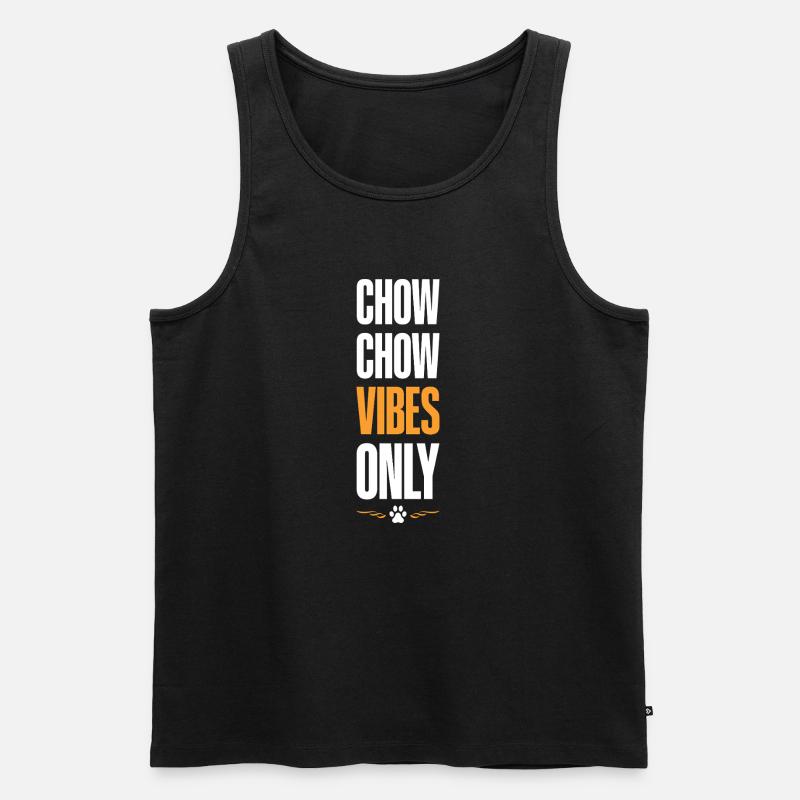 Chow Chow Vibes Only - Männer Premium Bio Tank Top - Schwarz